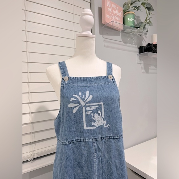 Vintage 90s‎ Studio Ease 100% Cotton Denim Midi Dress - Picture 3 of 10